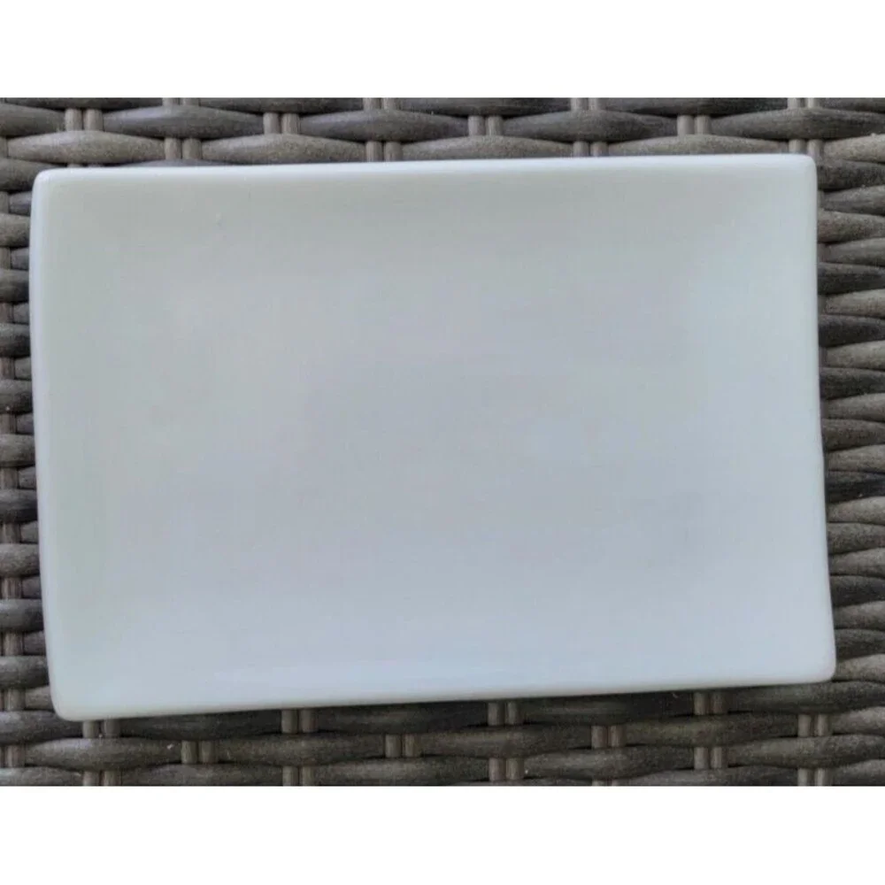 Pier 1 Rectangle White Porcelain Plates: Asian Sushi 8”x5.5” Retired